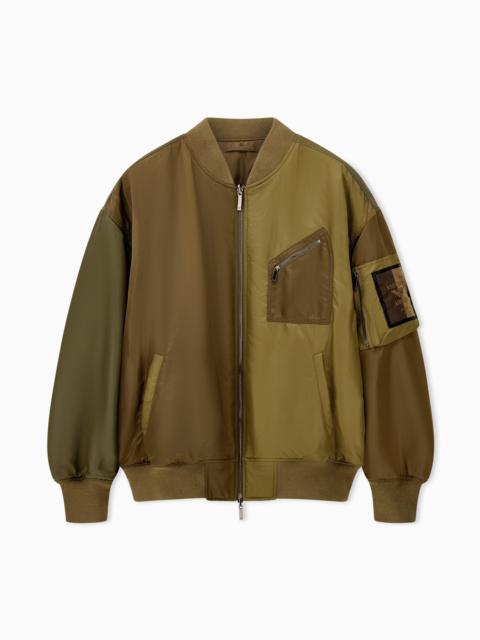 EMPORIO ARMANI BLOUSON JACKET WITH RIBBED TRIMS AND ZIPPERED SLEEVE POCKET