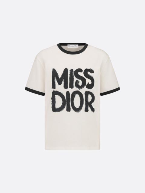 Dior MISS DIOR 半袖Tシャツ アイボリー/ネイビー Dior T-Shirt | REVERSIBLE