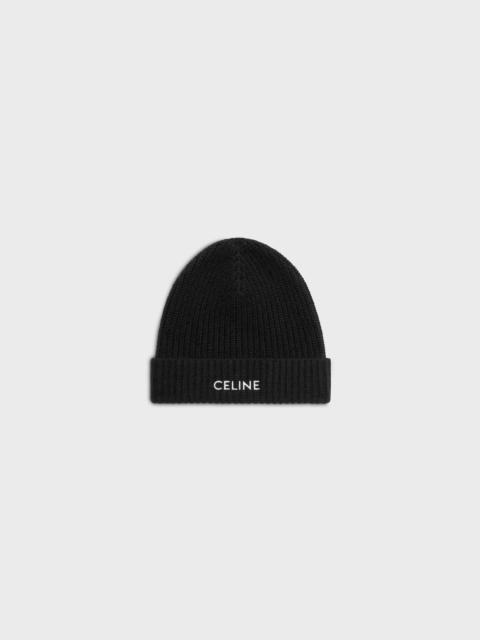 CELINE CELINE-EMBROIDERED BEANIE IN WOOL AND ANGORA