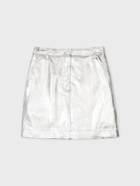 Paul Smith Women's Leather Silver Skirt