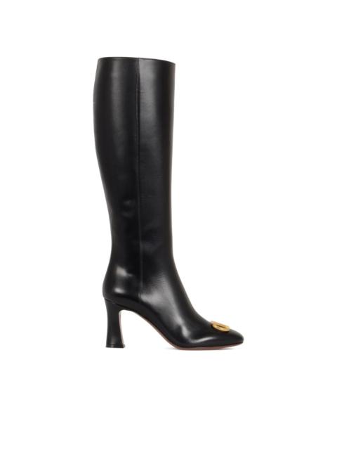 Valentino 90mm V-logo Signature leather boots