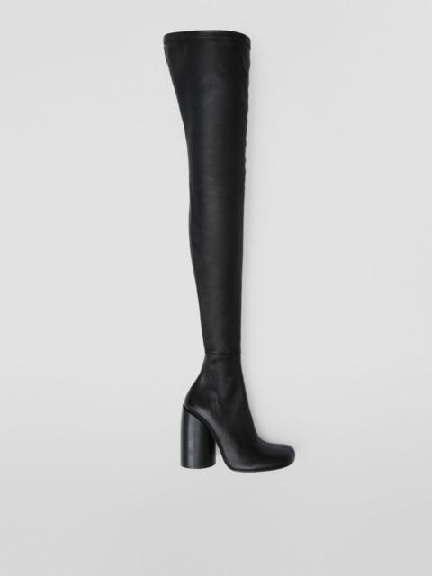 Leather Over-the-knee Sock Boots