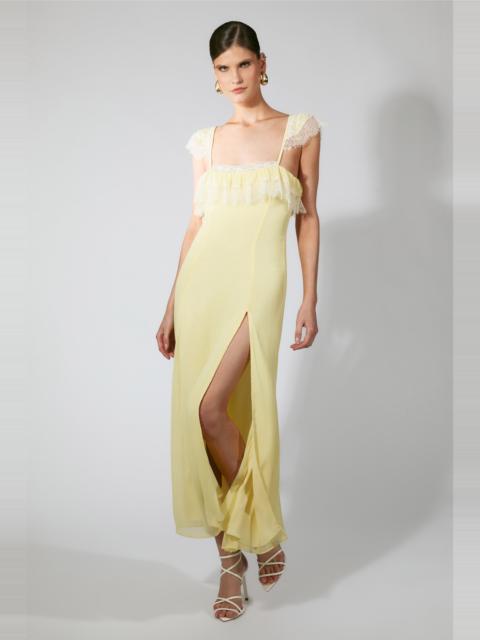 BARDOT Arlia Lace Trim Maxi Dress In Canary Yellow