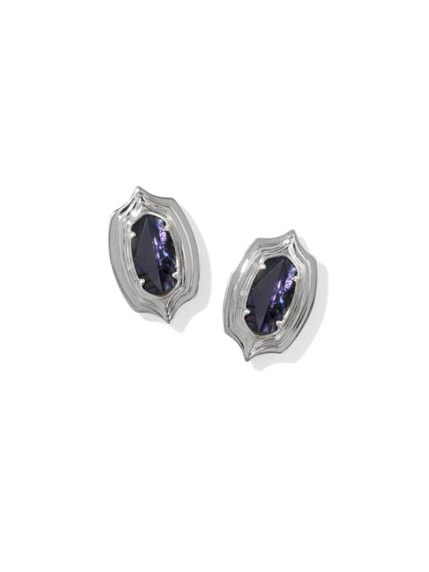 KENDRA SCOTT Ellie Stepped Frame Silver Stud Earrings