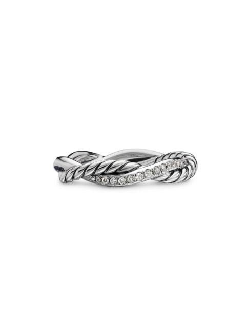DAVID YURMAN Women's Petite Infinity Band Ring with Pavé Diamonds - Sterling Silver