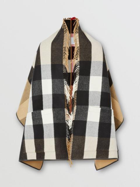 Burberry Check Wool Cashmere Jacquard Cape