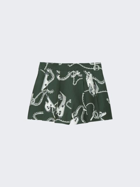 Burberry Graphic Shorts Silver And Green