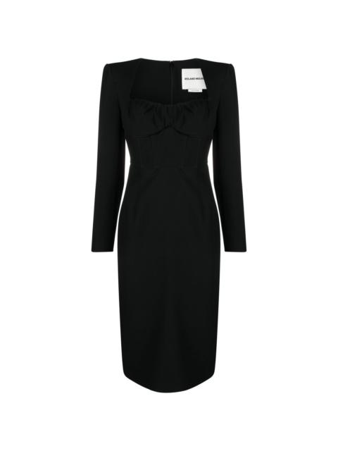 ROLAND MOURET sweetheart midi dress