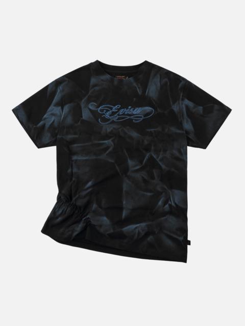 EVISU Rhinestone EVISU Logo Shirred T-Shirt