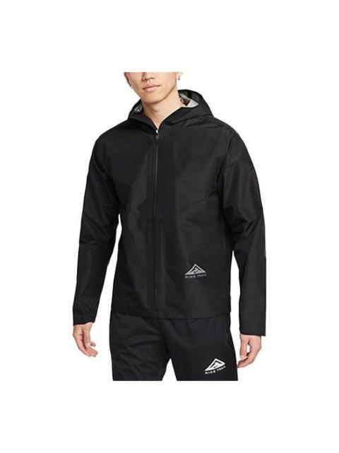 Nike 남자 나이키 GORE-TEX 단단한 색깔 알파벳 인쇄 지퍼 두건 재킷 검정 DM4659-010