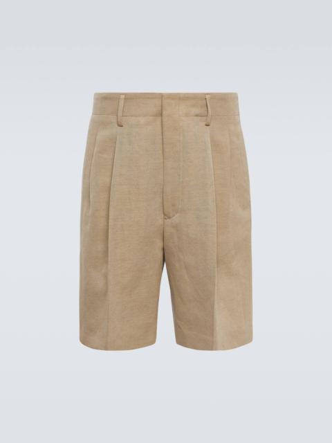 Joetsu cotton and linen Bermuda shorts