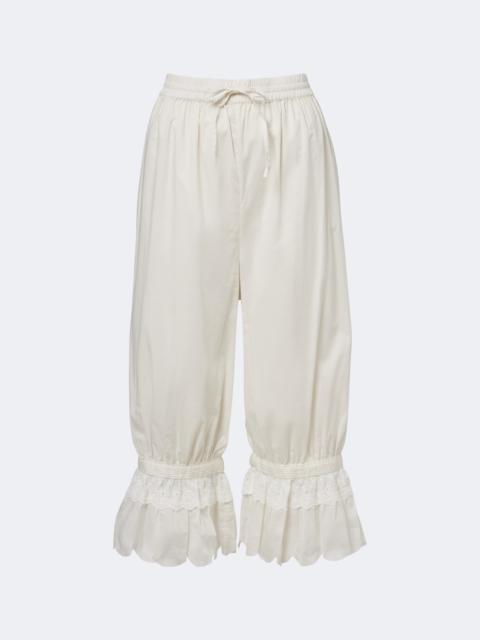 STAUD Renzo embroidered cotton voile pants