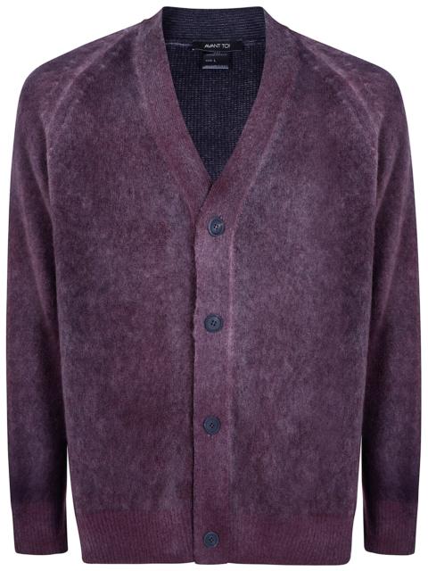 Avant Toi Sweater Hand Painted Brushed Cashmere V Neck Cardigan