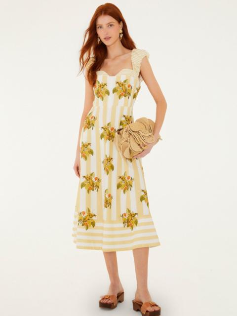 FARM RIO Lemon Birds Multicolor Cropped Dress