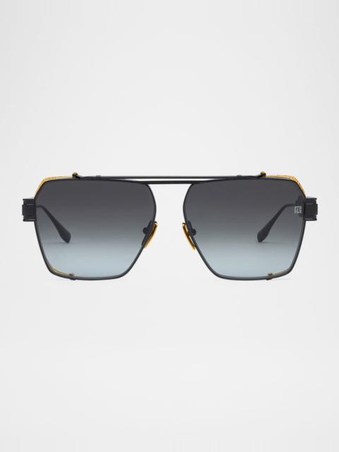 Balmain Premier Titanium Aviator Sunglasses