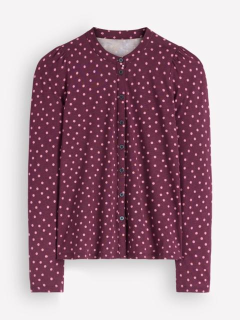 BODEN Supersoft Puff Sleeve Shirt-Winetasting, Painting Dot