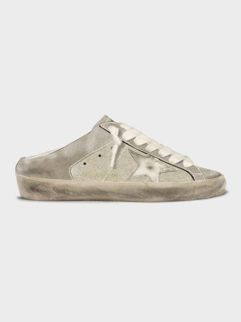 Golden Goose Super-Star Sabot Glitter Suede Slide Sneakers