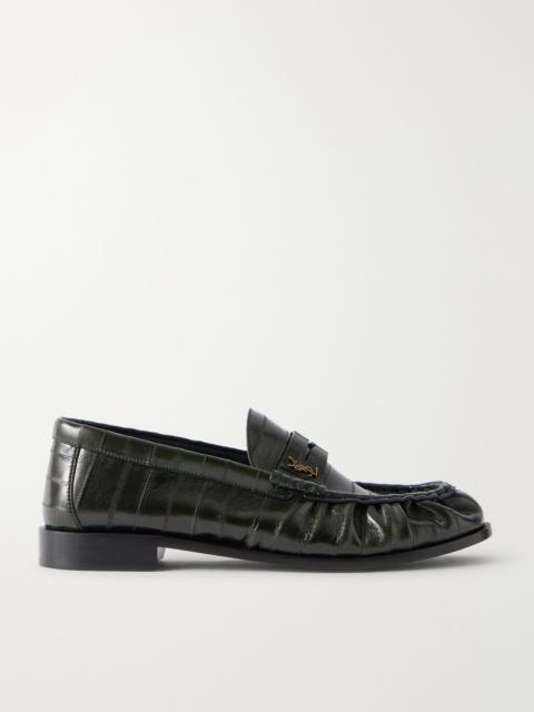 SAINT LAURENT Le Loafer Monogram Eel Loafers Black