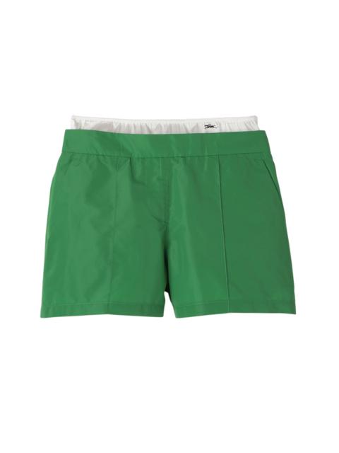 Longchamp Short pants with belt patch Green - Technical taffeta