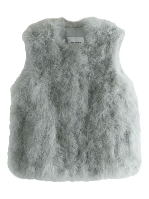 Yves Salomon feather-texture sleeveless top