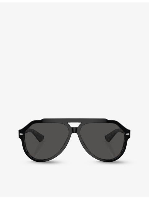 Dolce & Gabbana DG4452 aviator-frame acetate sunglasses