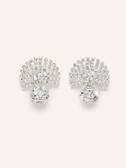 MAGDA BUTRYM Fan-shaped crystal drop earrings in silver