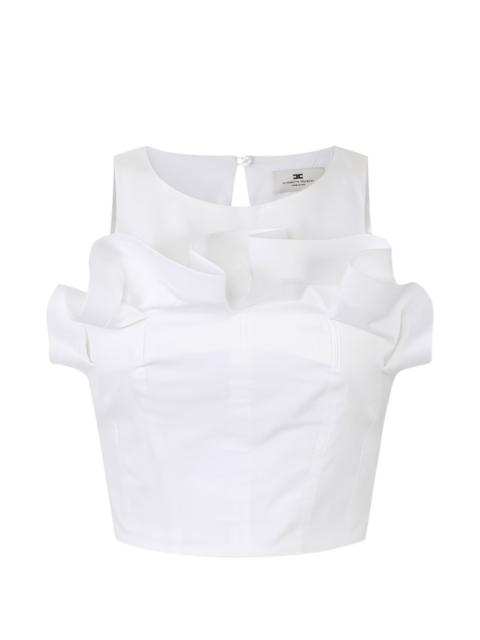 ELISABETTA FRANCHI flounce crew neck top