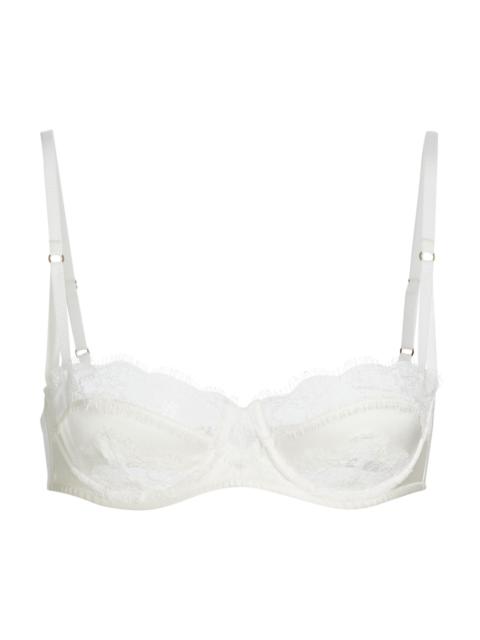 KIKI DE MONTPARNASSE Women's Lace Inset Balconette Bra - Ivory