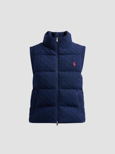 Polo Ralph Lauren Women's Wool-Cashmere Cable-Knit Vest - Spring Navy Heather
