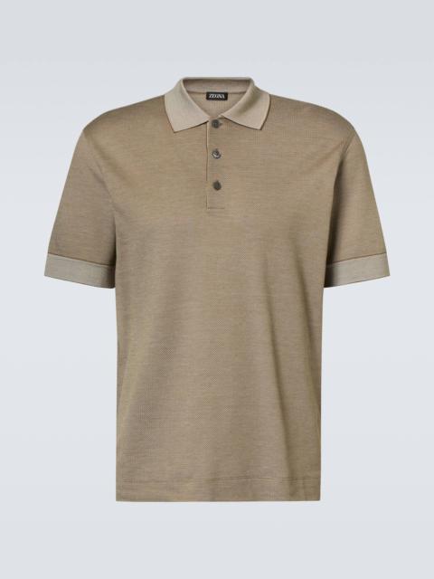 Cotton-blend polo shirt