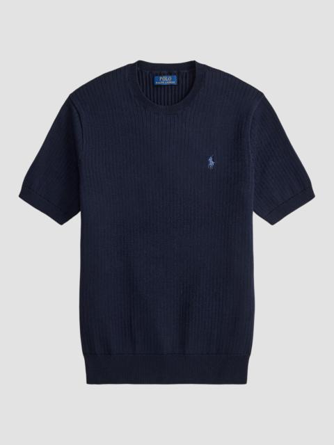 Polo Ralph Lauren Men's Houndstooth Cotton Interlock Short-Sleeve Polo Shirt - Hunter Navy