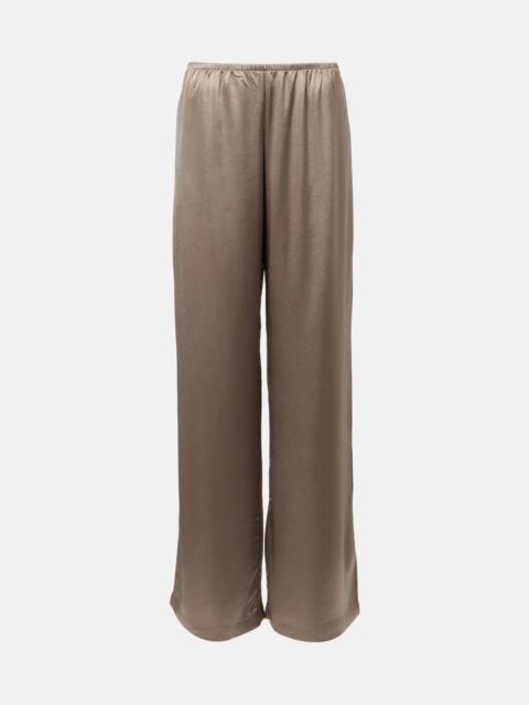LESET Barb satin wide-leg pants