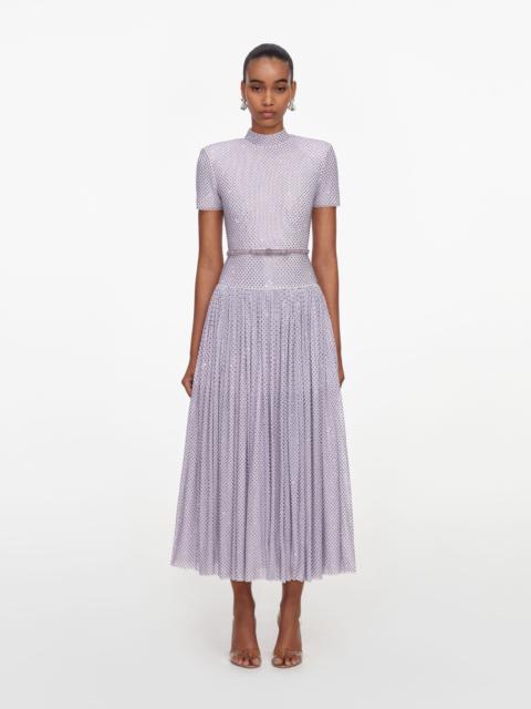 self-portrait Lilac Rhinestone Midi Dress