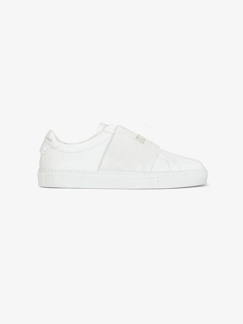 Givenchy SNEAKERS IN LEATHER WITH CROCODILE EFFECT WEBBING