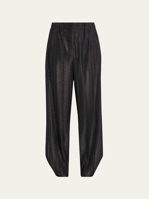 GIORGIO ARMANI Tapered Plisse Jersey Trousers