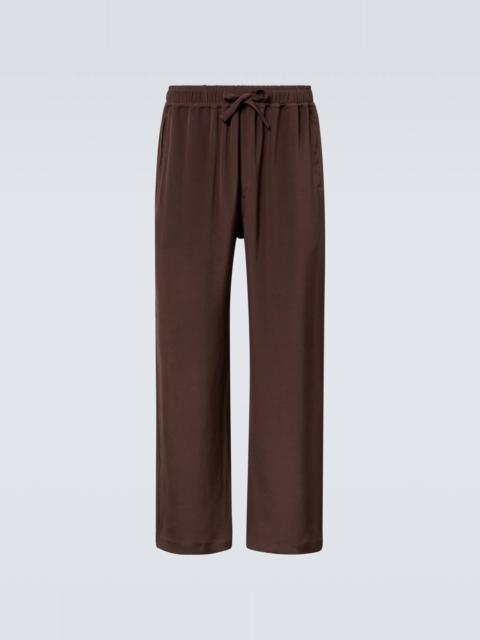 SAMAN AMEL Silk wide-leg pants
