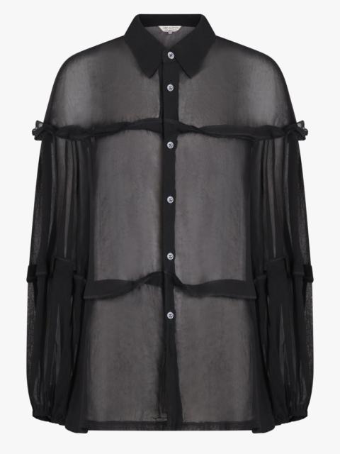 Comme Des Garçons SHEER BALLOON SLEEVE PANEL DETAIL L/S SHIRT | BLACK