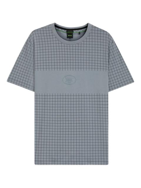 BOSS grid-print T-shirt