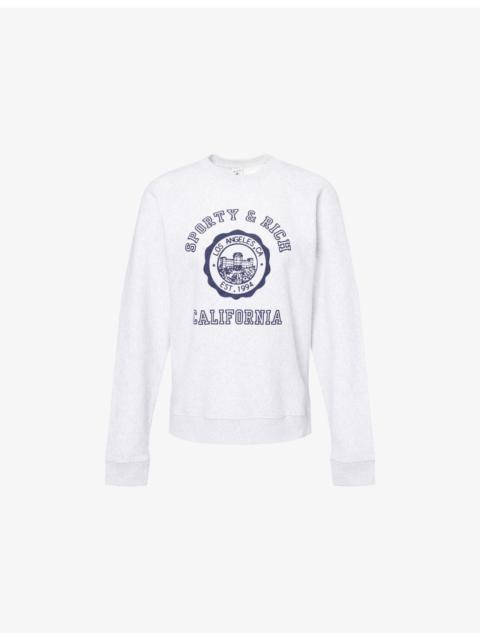 Sporty & Rich California Logo-Emblem Cotton-Blend Sweatshirt