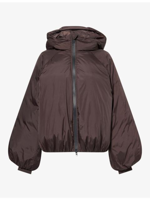 ADANOLA Funnel-Neck Balloon Puffer Nylon Jacket