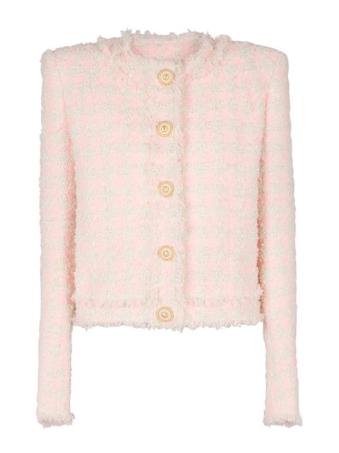 Balmain COLLARLESS TWEED JACKET