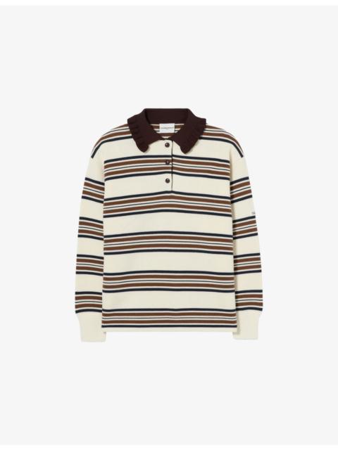 Claudie Pierlot Oversized Striped Knitted Polo Jumper