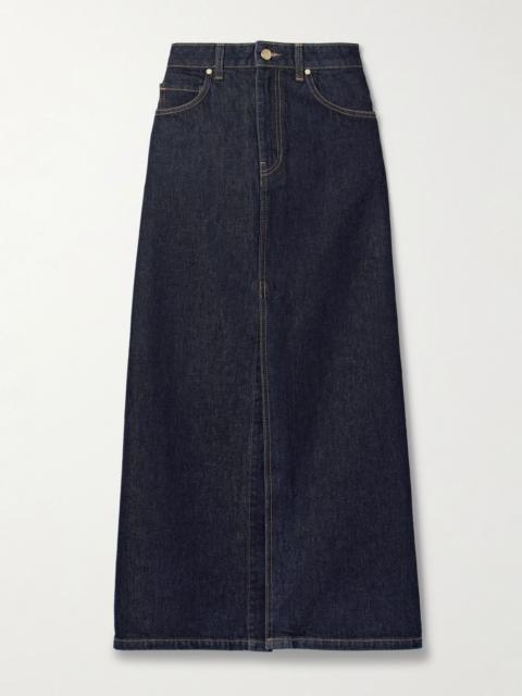 ULLA JOHNSON The Anais denim maxi skirt Dark denim