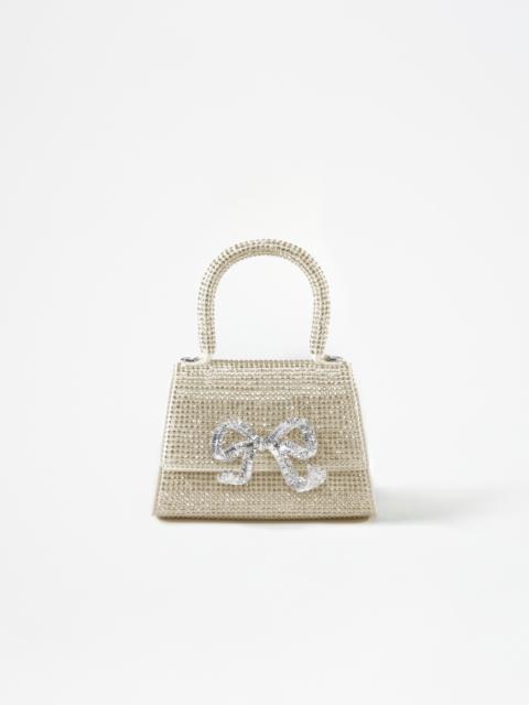 self-portrait Cream Rhinestone Bow Micro Bag