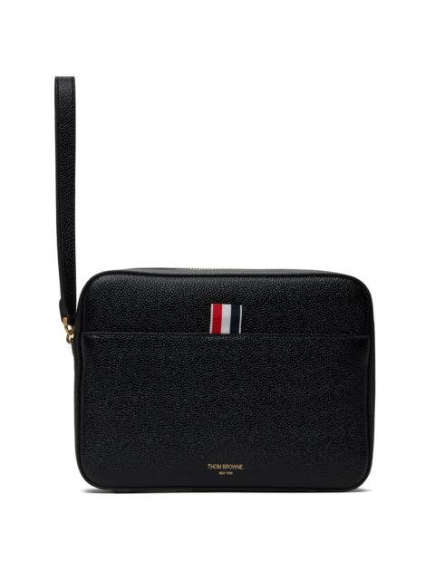 Thom Browne Black Pebble Grain Leather Pouch