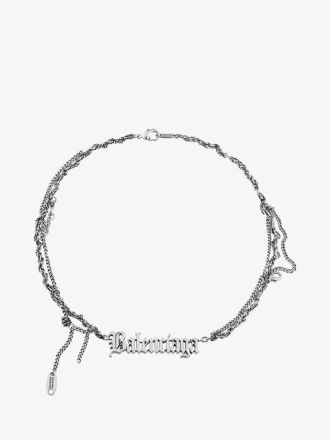 Typo Destroyed Necklace in Antique Silver