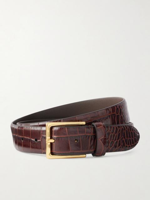 Anderson's Croc-effect Leather Belt