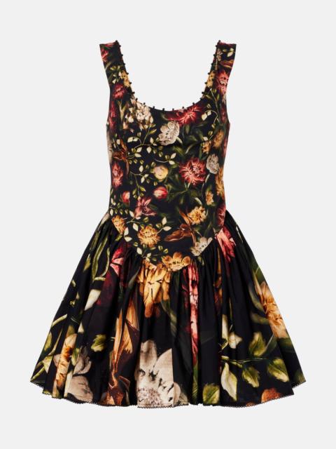 Agua by Agua Bendita Pluma floral cotton minidress