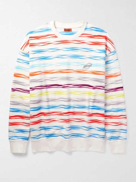 Logo-Appliquéd Striped Cotton-Jersey Sweatshirt