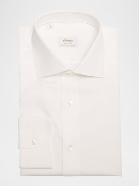 Brioni Men's Sea Island Cotton Herringbone Dress Shirt